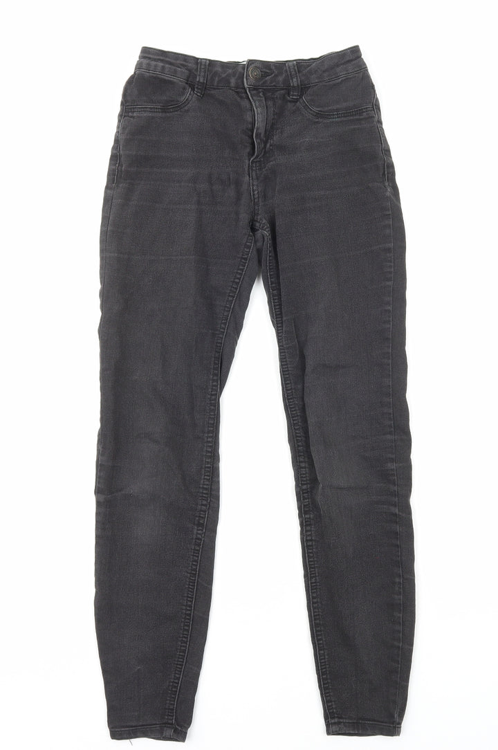 New Look Womens Black Cotton Skinny Jeans Size 6 Regular Zip