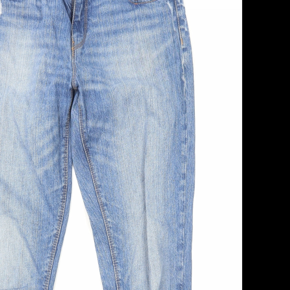 NEXT Womens Blue Cotton Cropped Jeans Size 12 Regular Zip