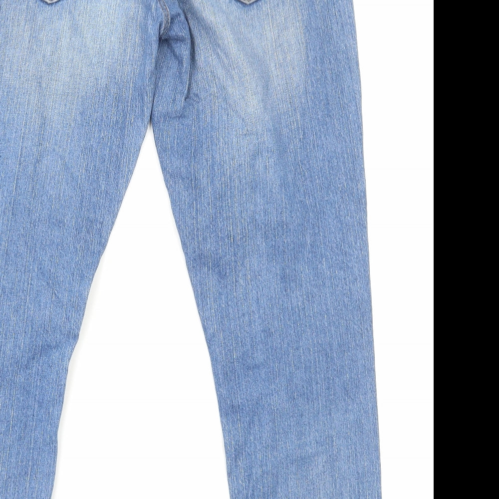 NEXT Womens Blue Cotton Cropped Jeans Size 12 Regular Zip