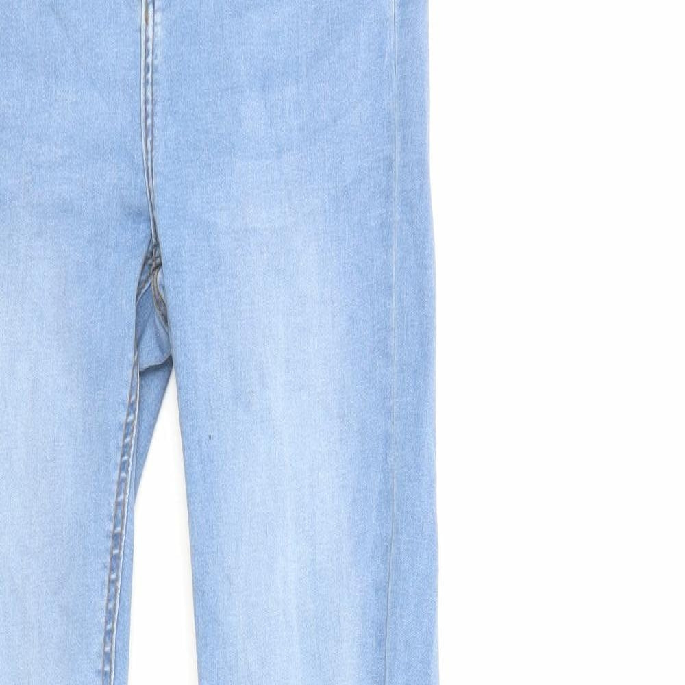 Noisy may Womens Blue Cotton Skinny Jeans Size 10 L36 in Regular Zip