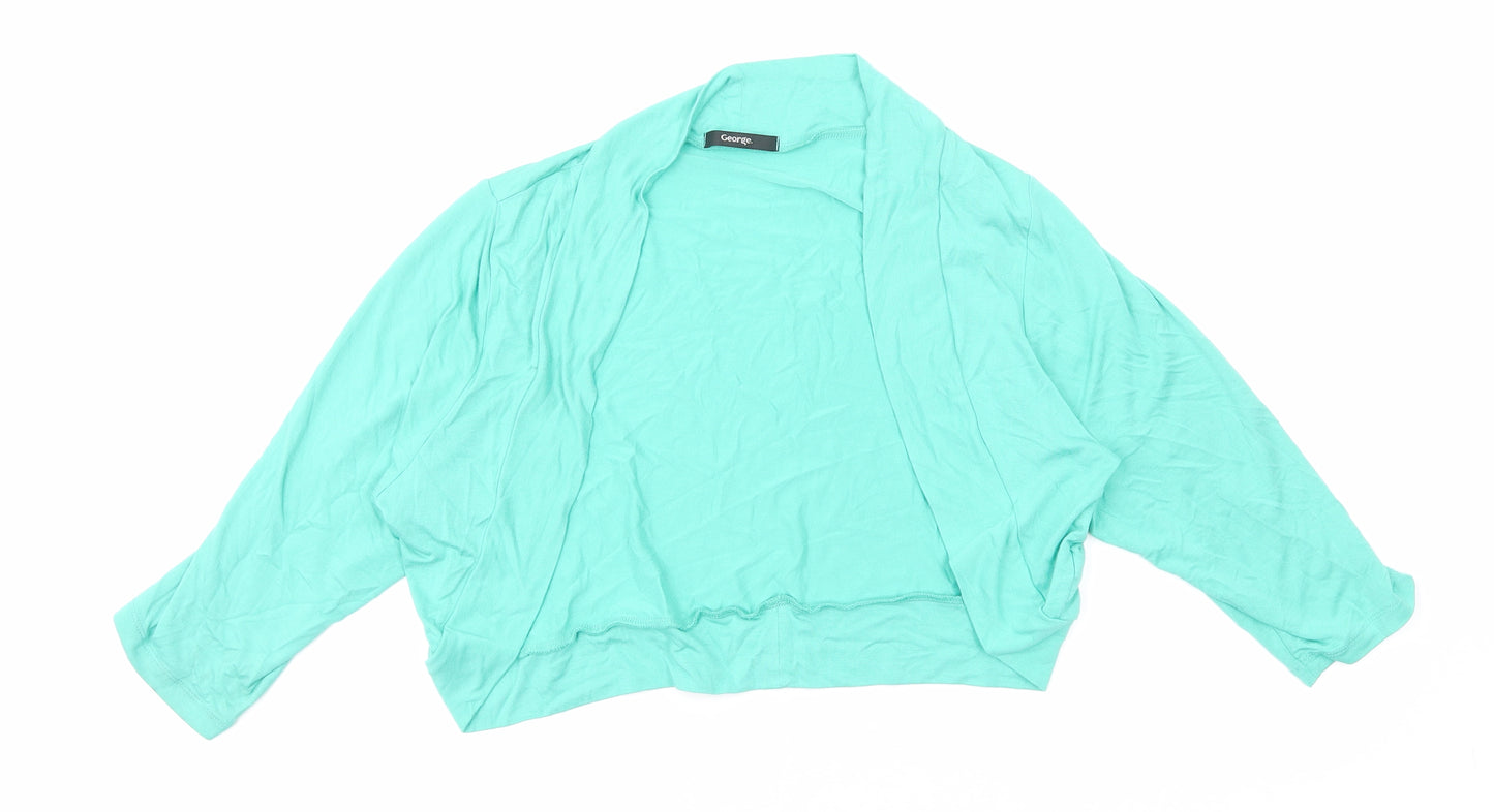 George Womens Green V-Neck Viscose Shrug Jumper Size 18