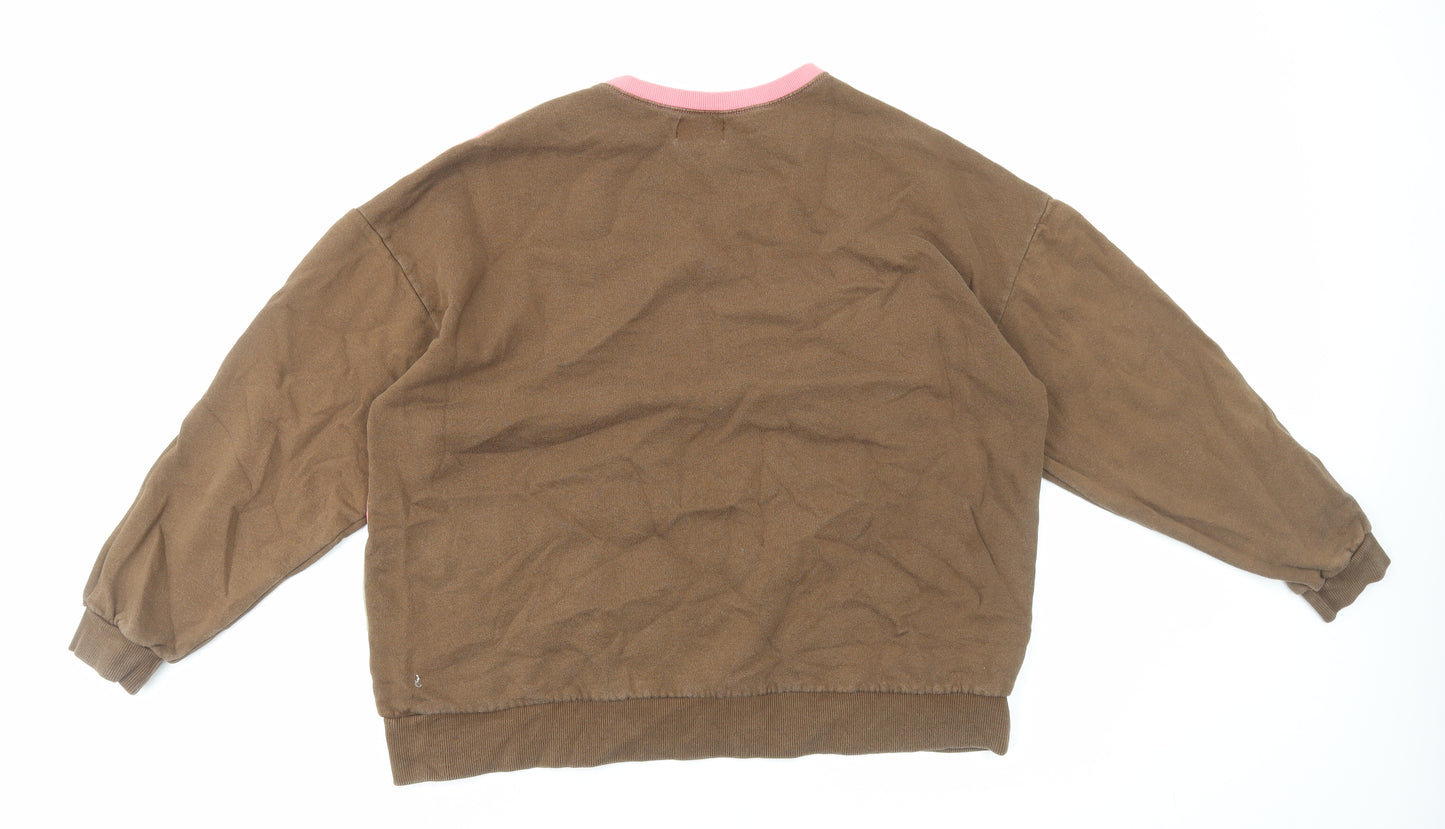 Pull&Bear Womens Multicoloured Colourblock Cotton Pullover Sweatshirt Size L Pullover