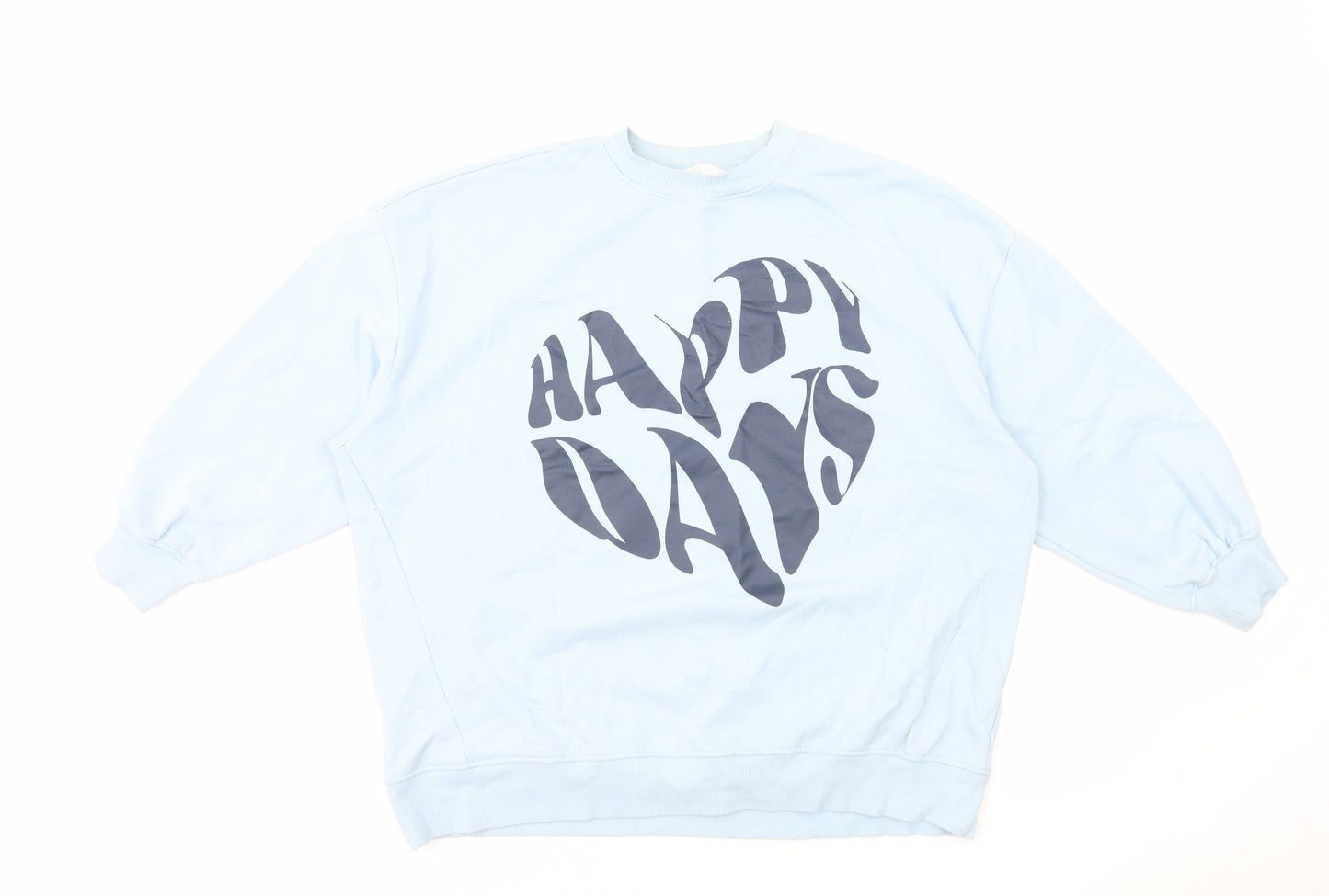 Primark Womens Blue Cotton Pullover Sweatshirt Size L Pullover - Happy Days