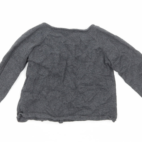 La Redoute Girls Grey Cotton Cardigan Jumper Size 12-18 Months Button