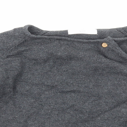 La Redoute Girls Grey Cotton Cardigan Jumper Size 12-18 Months Button