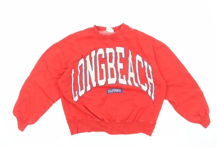 Pull&Bear Womens Red Cotton Pullover Sweatshirt Size S Pullover - Long Beach California