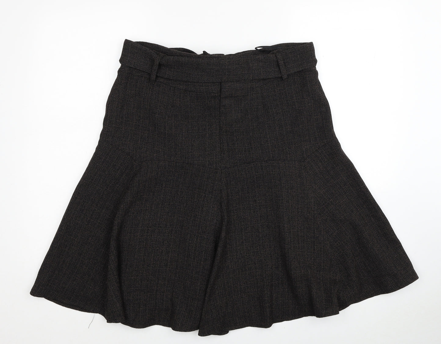 Papaya Womens Brown Polyester Skater Skirt Size 14 Zip