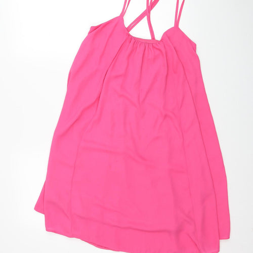 Red Herring Womens Pink Polyester Trapeze & Swing Size 10 Scoop Neck