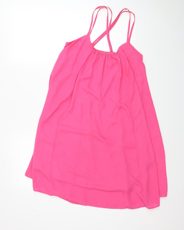Red Herring Womens Pink Polyester Trapeze & Swing Size 10 Scoop Neck