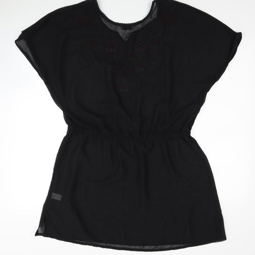 TU Womens Black Polyester Kaftan Size 12 V-Neck Pullover