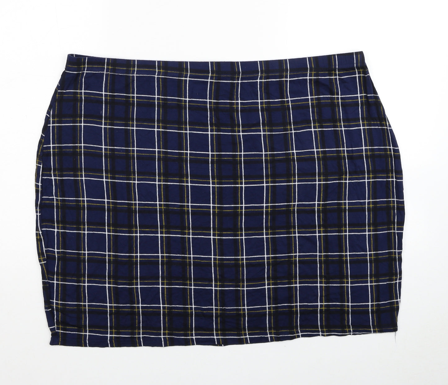 Boohoo Womens Blue Geometric Viscose Bandage Skirt Size 28