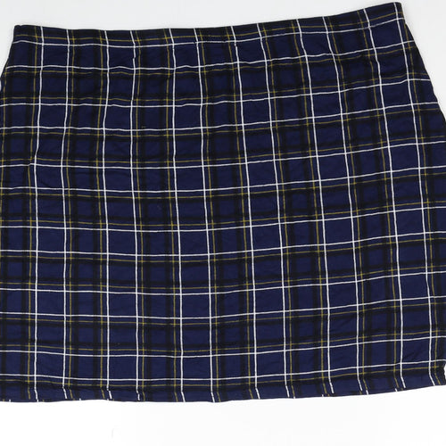 Boohoo Womens Blue Geometric Viscose Bandage Skirt Size 28