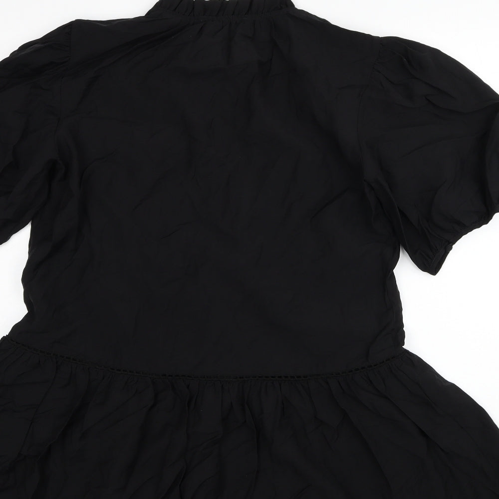 Zara Womens Black Lyocell A-Line Size S V-Neck Pullover