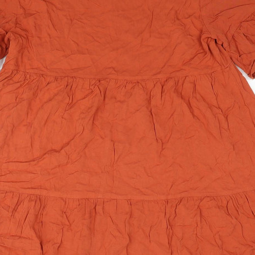 Cupshe Womens Orange Viscose A-Line Size S Sweetheart Tie