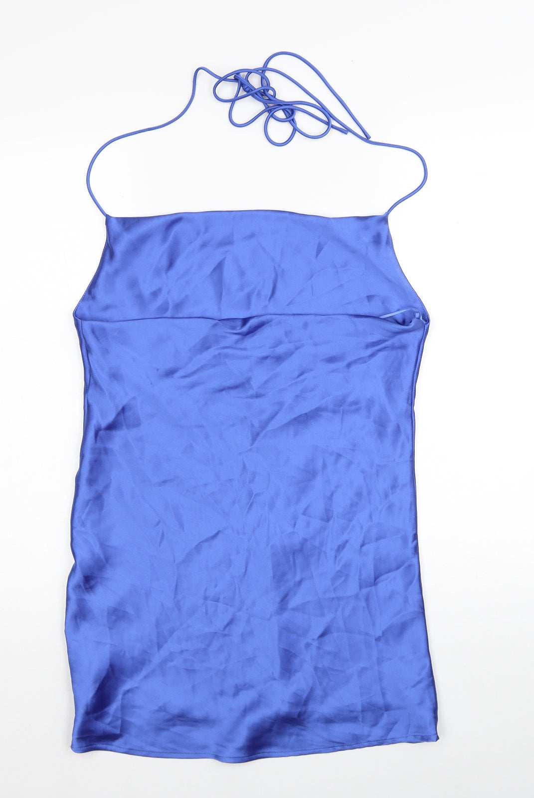 Zara Womens Blue Polyester Mini Size S Square Neck Pullover