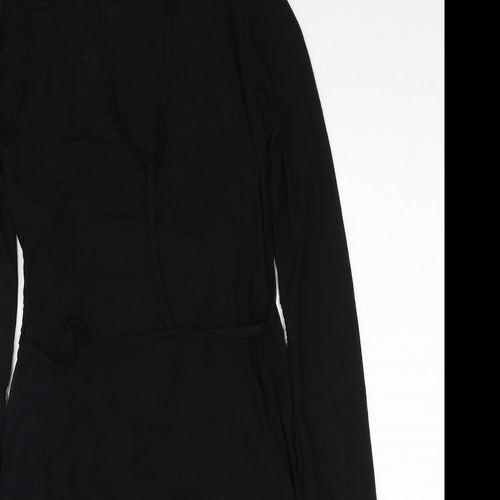 Missguided Womens Black Polyester Pencil Dress Size 10 Round Neck Pullover