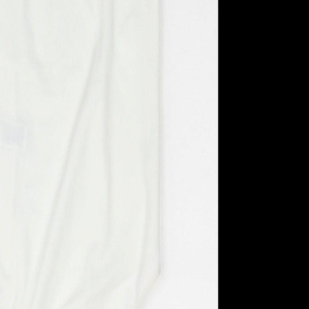 New Look Womens White Polyester Bodysuit One-Piece Size 10 Snap