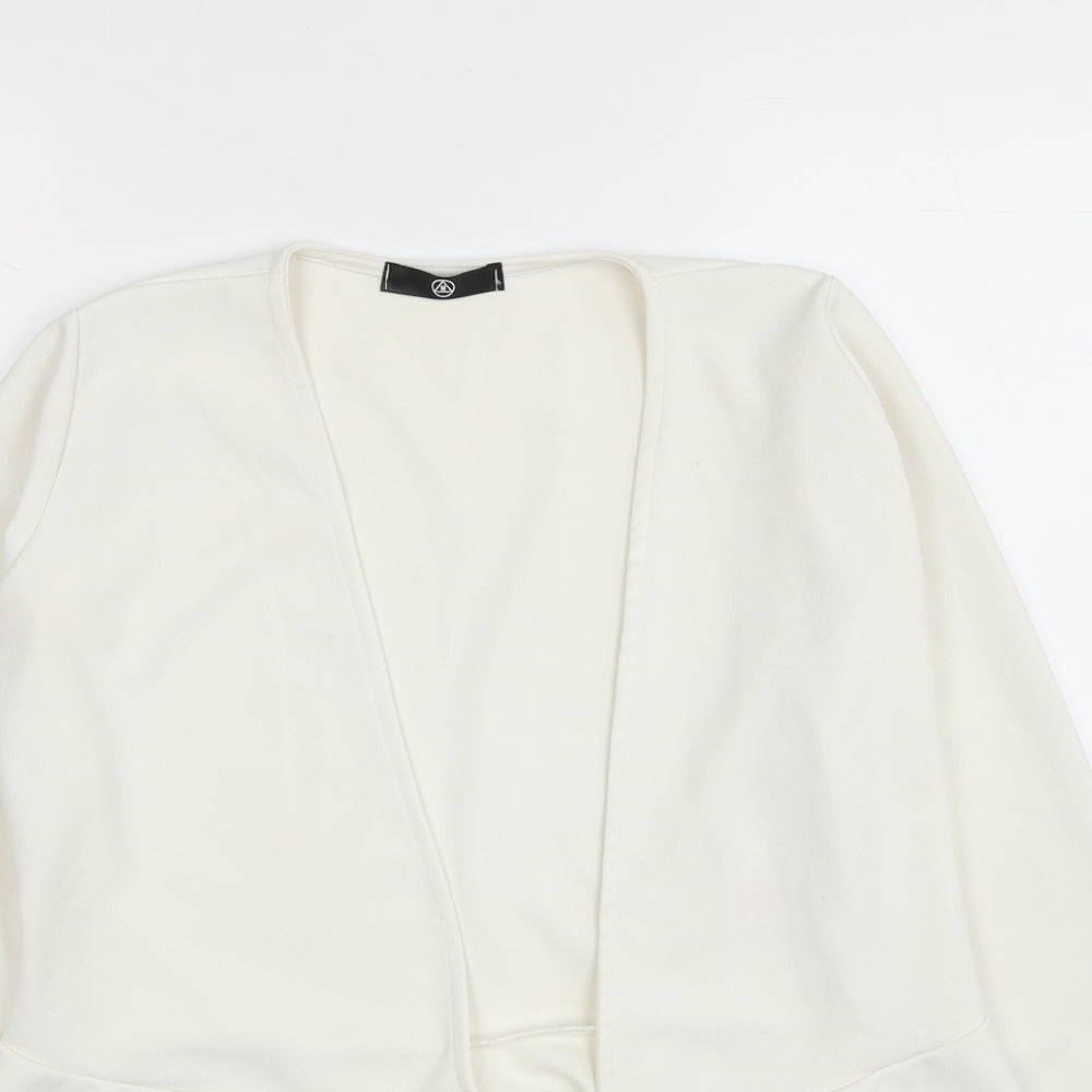 Missguided Womens White Polyester Basic Blouse Size 12 V-Neck - Peplum