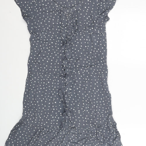 Monsoon Womens Grey Polka Dot Viscose A-Line Size 10 Round Neck Pullover