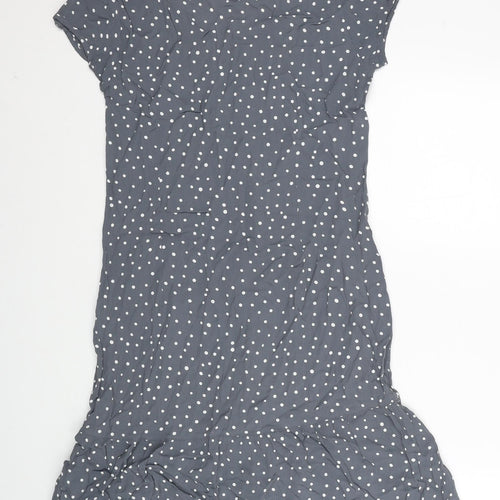 Monsoon Womens Grey Polka Dot Viscose A-Line Size 10 Round Neck Pullover