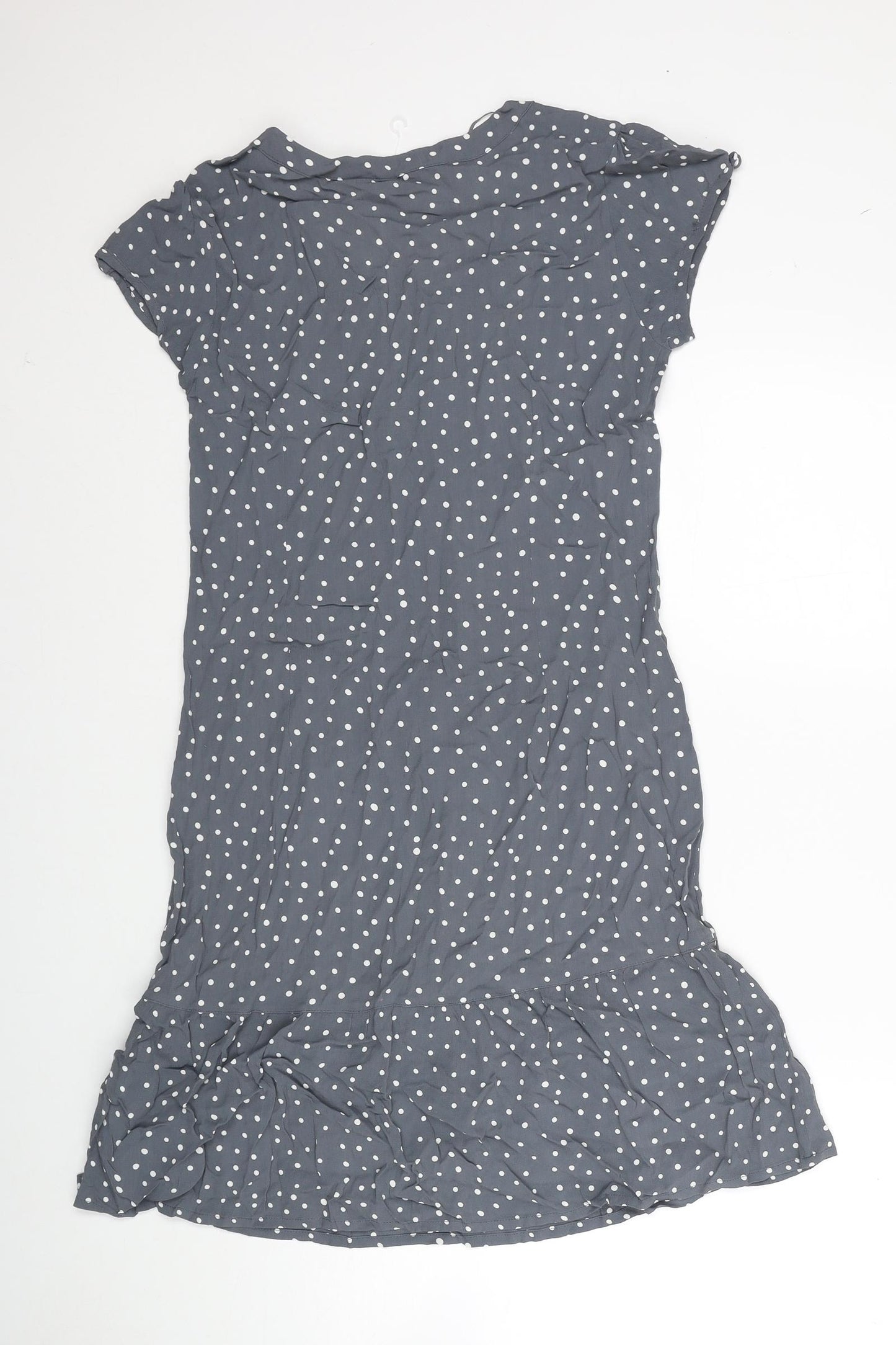 Monsoon Womens Grey Polka Dot Viscose A-Line Size 10 Round Neck Pullover