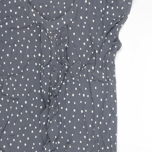 Monsoon Womens Grey Polka Dot Viscose A-Line Size 10 Round Neck Pullover