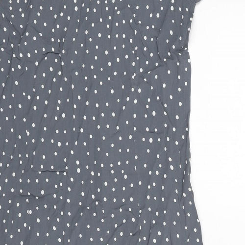 Monsoon Womens Grey Polka Dot Viscose A-Line Size 10 Round Neck Pullover