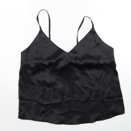 ASOS Womens Black Polyester Basic Tank Size 10 V-Neck