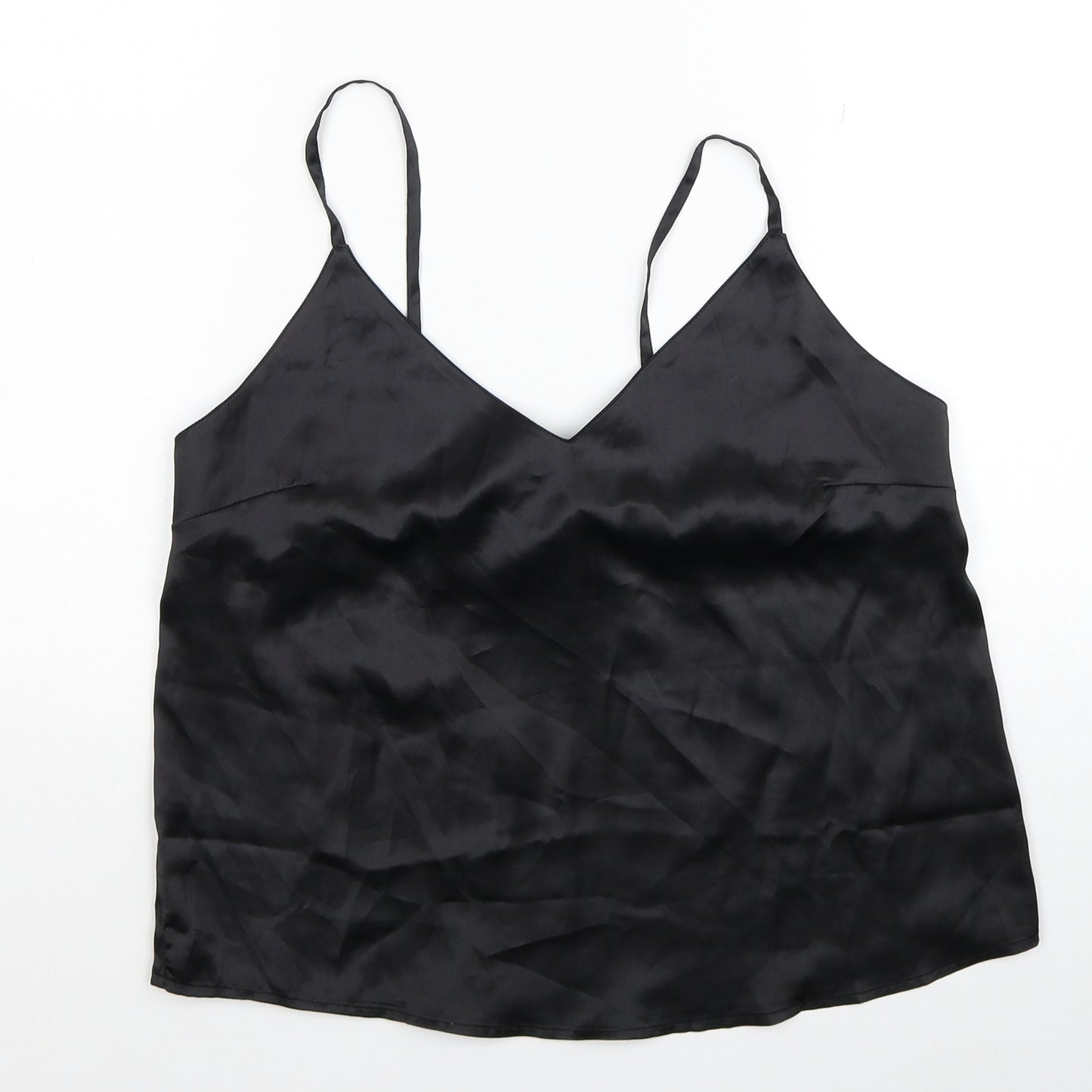 ASOS Womens Black Polyester Basic Tank Size 10 V-Neck