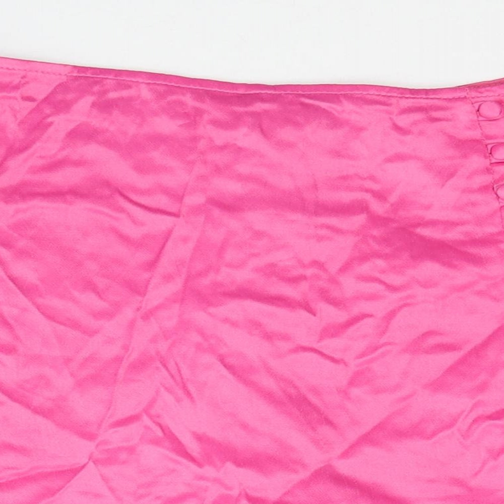 Zara Womens Pink Viscose A-Line Skirt Size M Zip