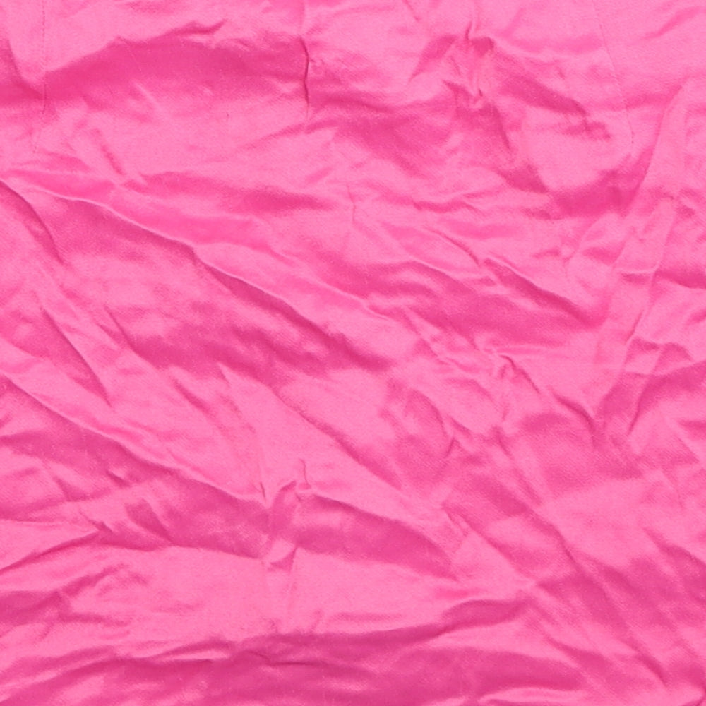 Zara Womens Pink Viscose A-Line Skirt Size M Zip