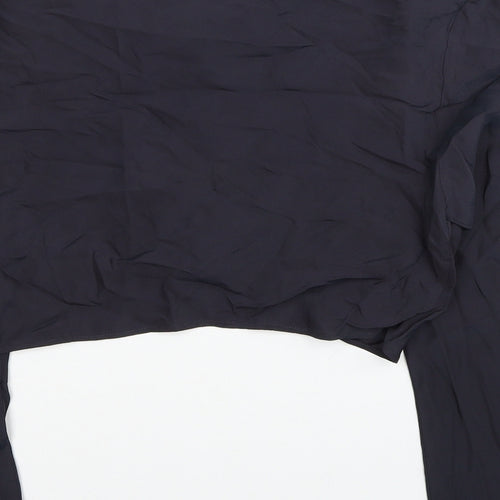 Zara Womens Black Viscose Cropped Blouse Size S Boat Neck