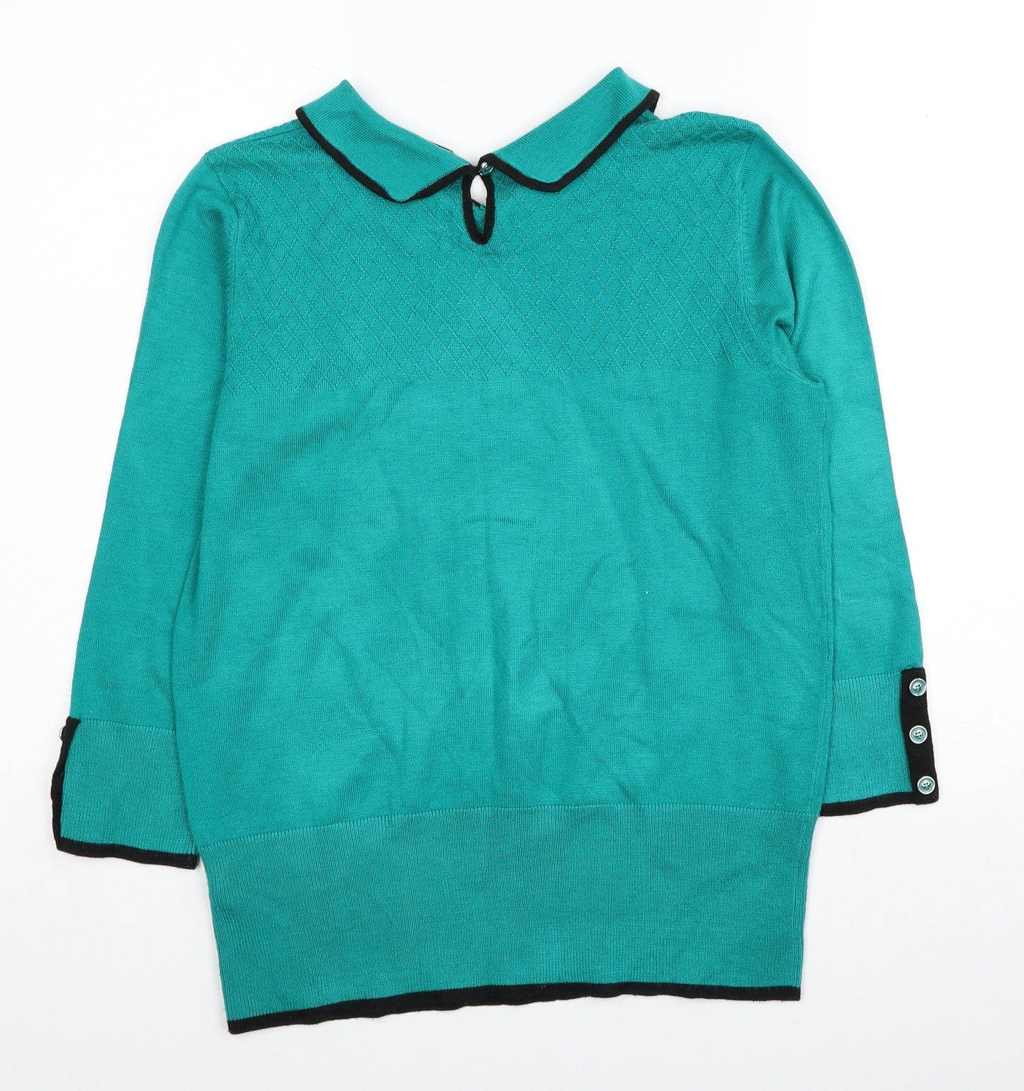 Principles Womens Blue Round Neck Acrylic Pullover Jumper Size 14 - Peter Pan collar