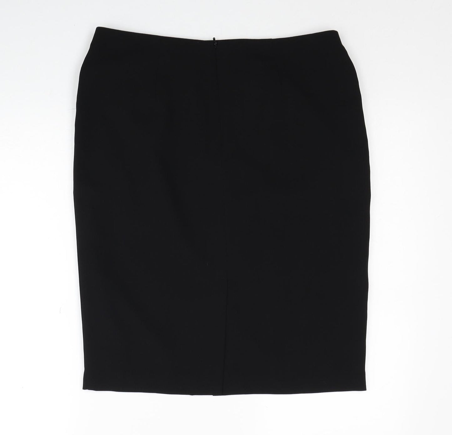 TU Womens Black Polyester Straight & Pencil Skirt Size 12 Zip