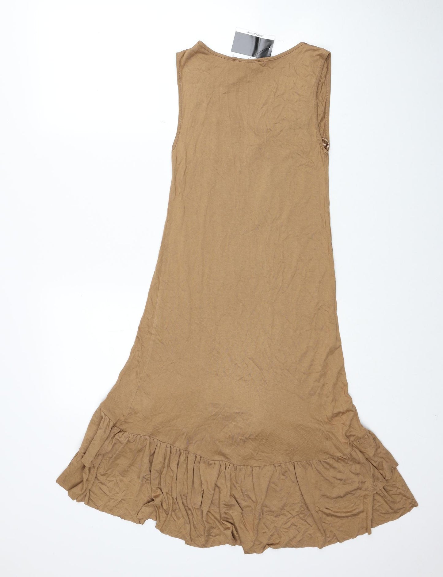 Atmosphere Womens Brown Viscose A-Line Size 12 Scoop Neck Pullover - Lace Detail