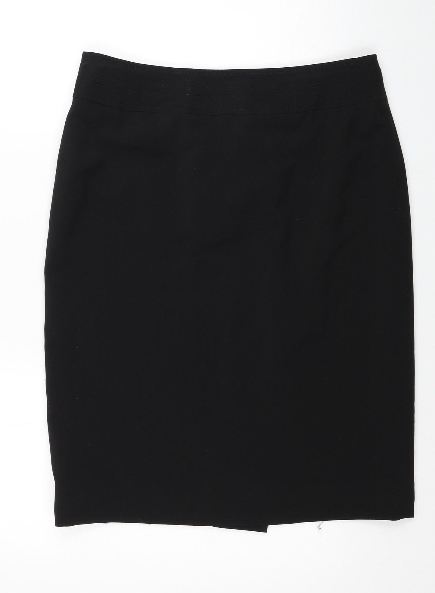 George Womens Black Polyester Straight & Pencil Skirt Size 12 Zip