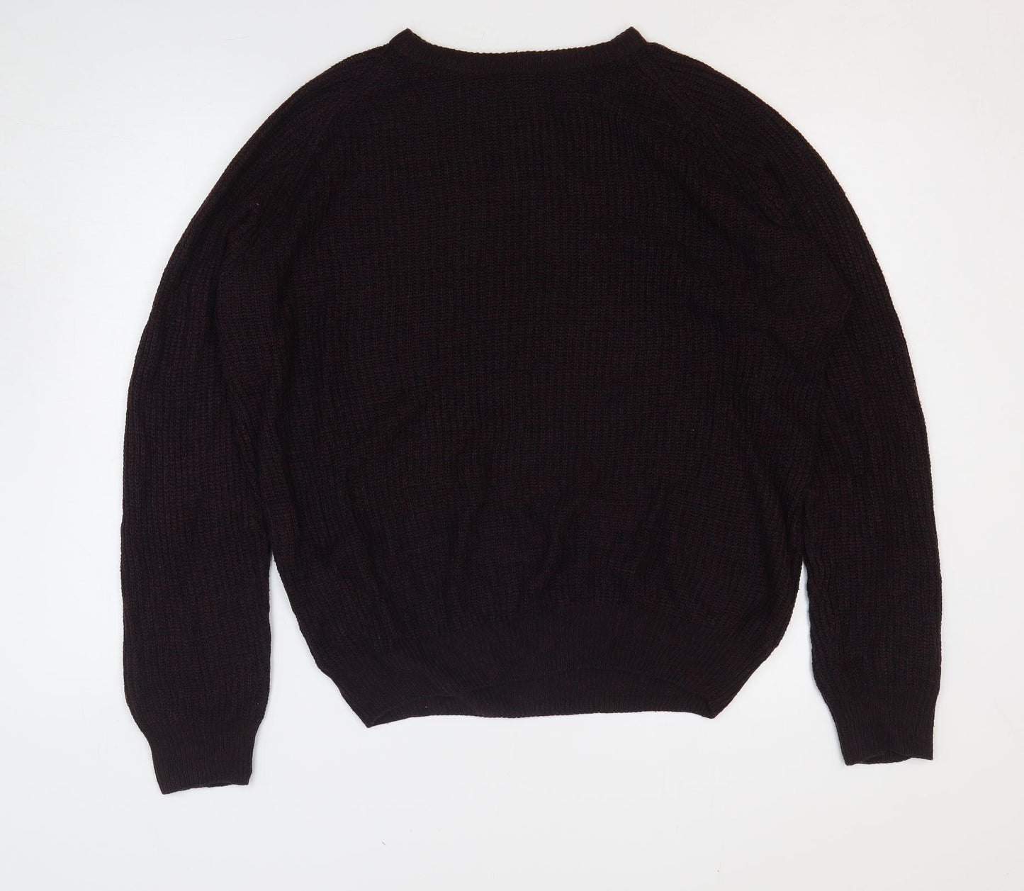 PEP&CO Mens Purple Round Neck Acrylic Pullover Jumper Size M