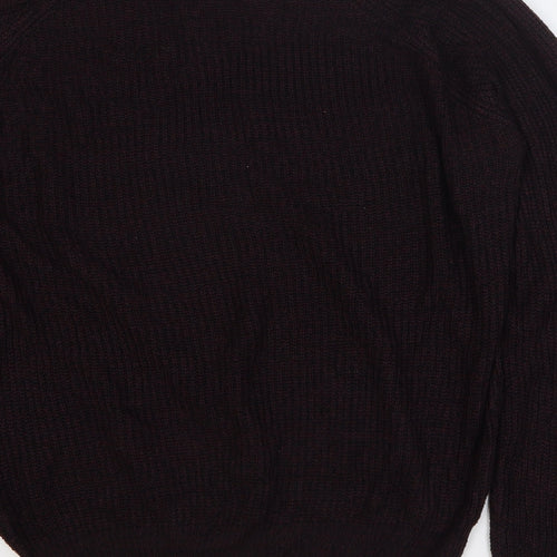 PEP&CO Mens Purple Round Neck Acrylic Pullover Jumper Size M