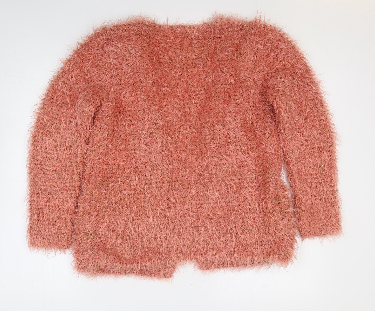 Palmer Womens Pink V-Neck Polyester Cardigan Jumper Size 16