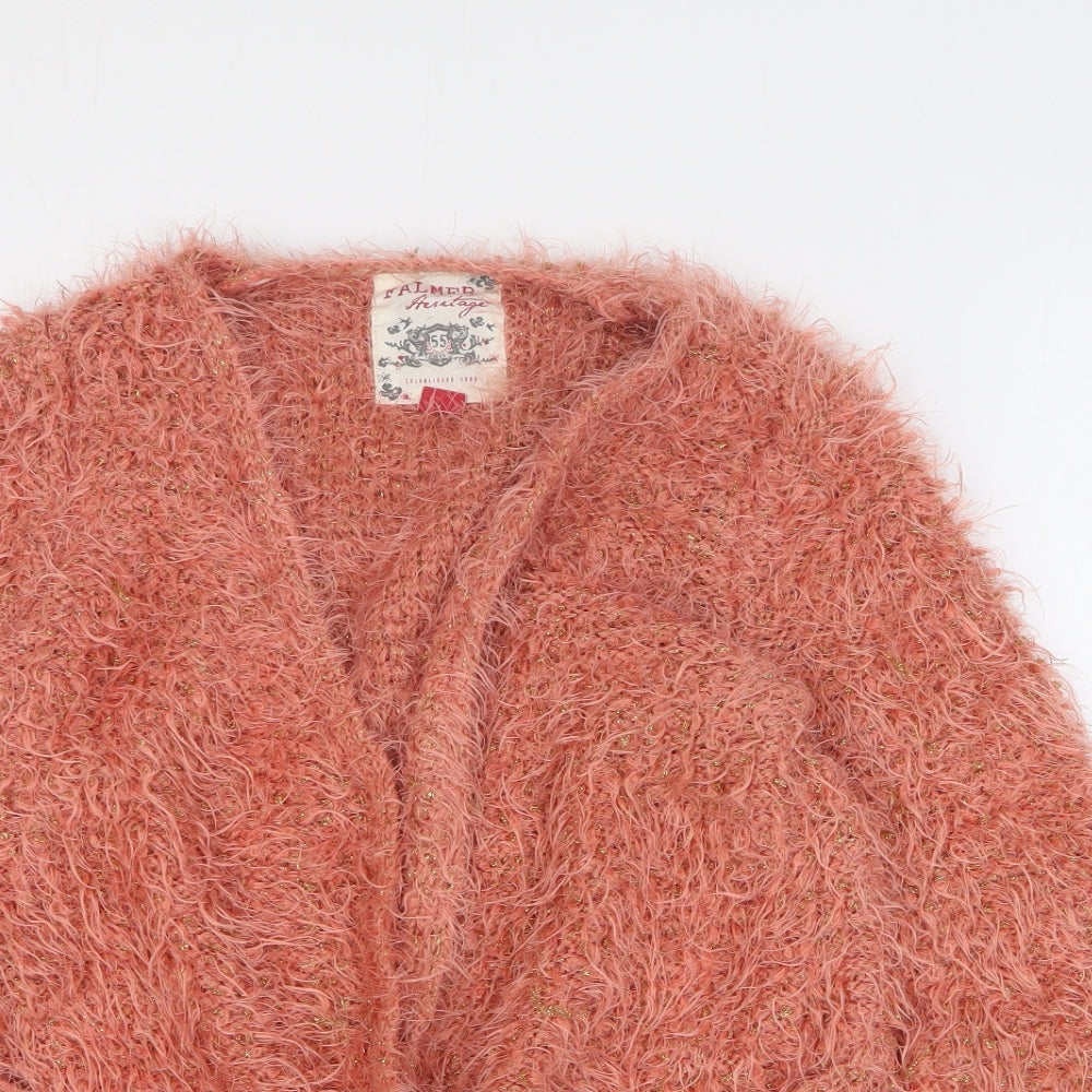 Palmer Womens Pink V-Neck Polyester Cardigan Jumper Size 16