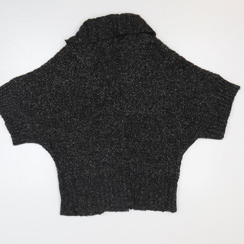 Happit Womens Grey V-Neck Acrylic Cardigan Jumper Size M