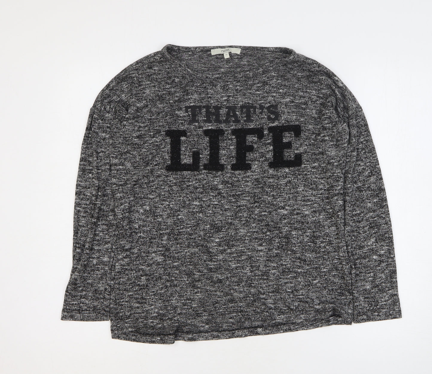 NEXT Womens Grey Viscose Basic T-Shirt Size 12 Round Neck - That's Life