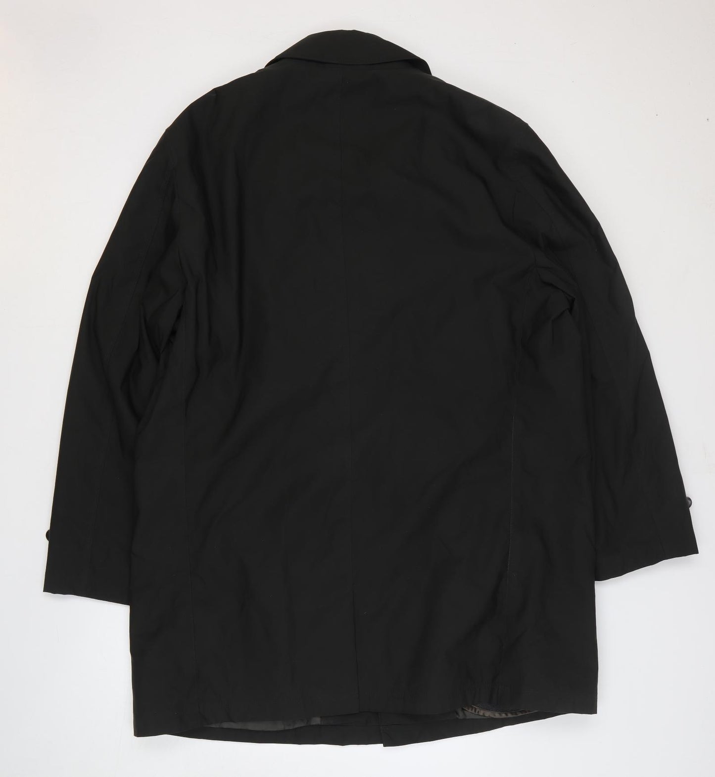Marks and Spencer Mens Black Pea Coat Coat Size XL Zip