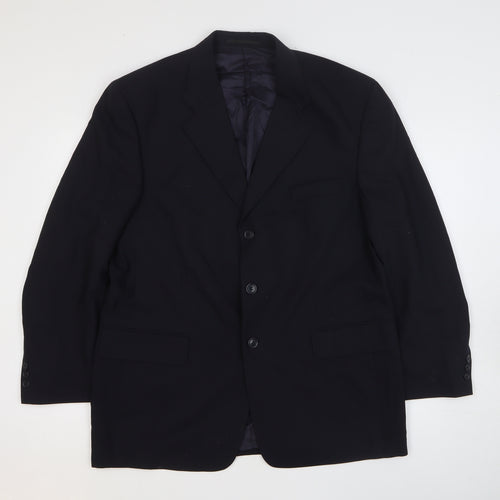 Woolmark Mens Black Polyester Jacket Suit Jacket Size 44