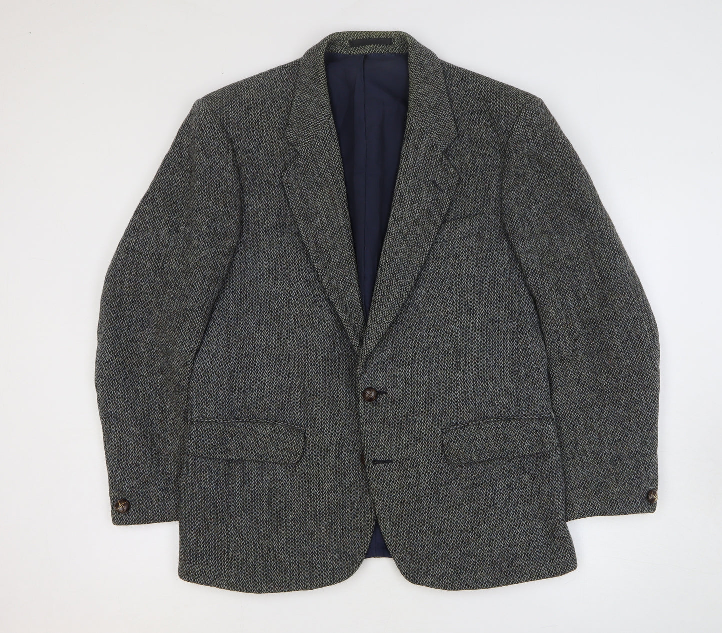 Greenwoods Mens Grey Geometric Wool Jacket Suit Jacket Size 42