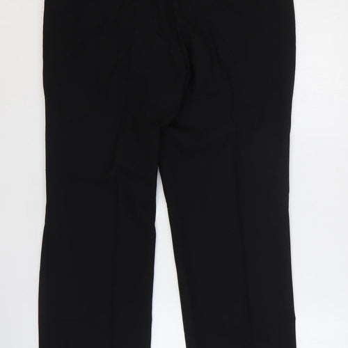Preworn Mens Black Polyester Trousers Size 36 in Regular Zip