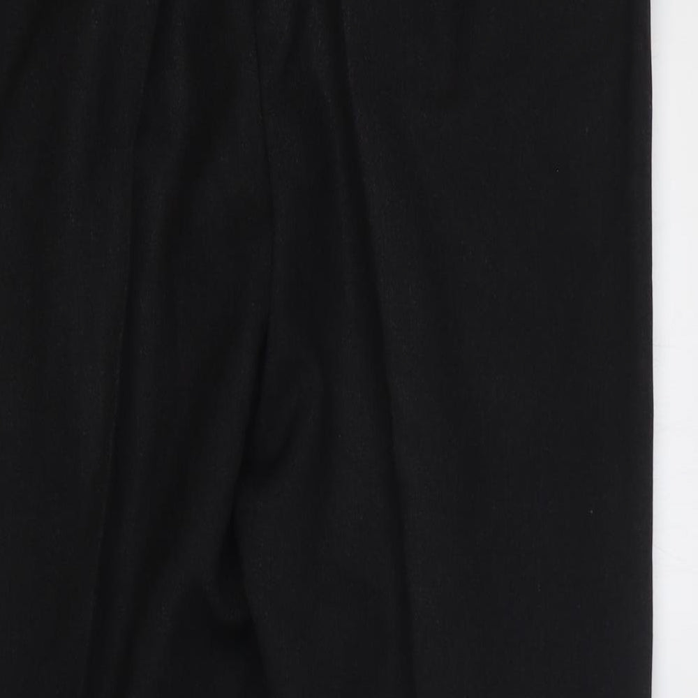 Preworn Mens Black Polyester Trousers Size 36 in Regular Zip