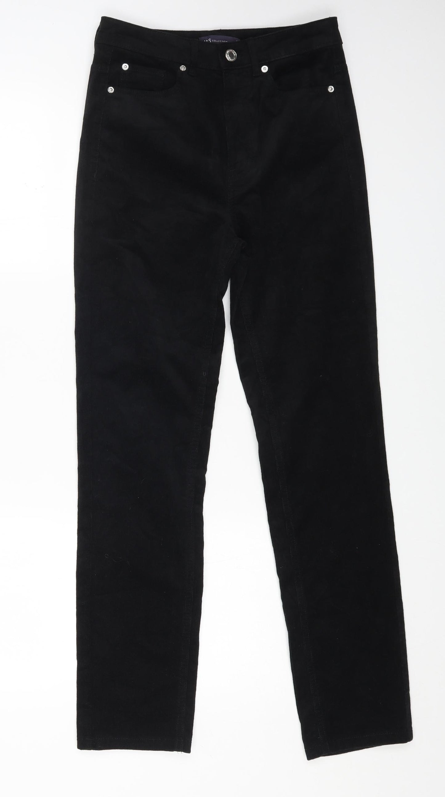 Marks and Spencer Womens Black Cotton Straight Jeans Size 8 L29 in Regular Button