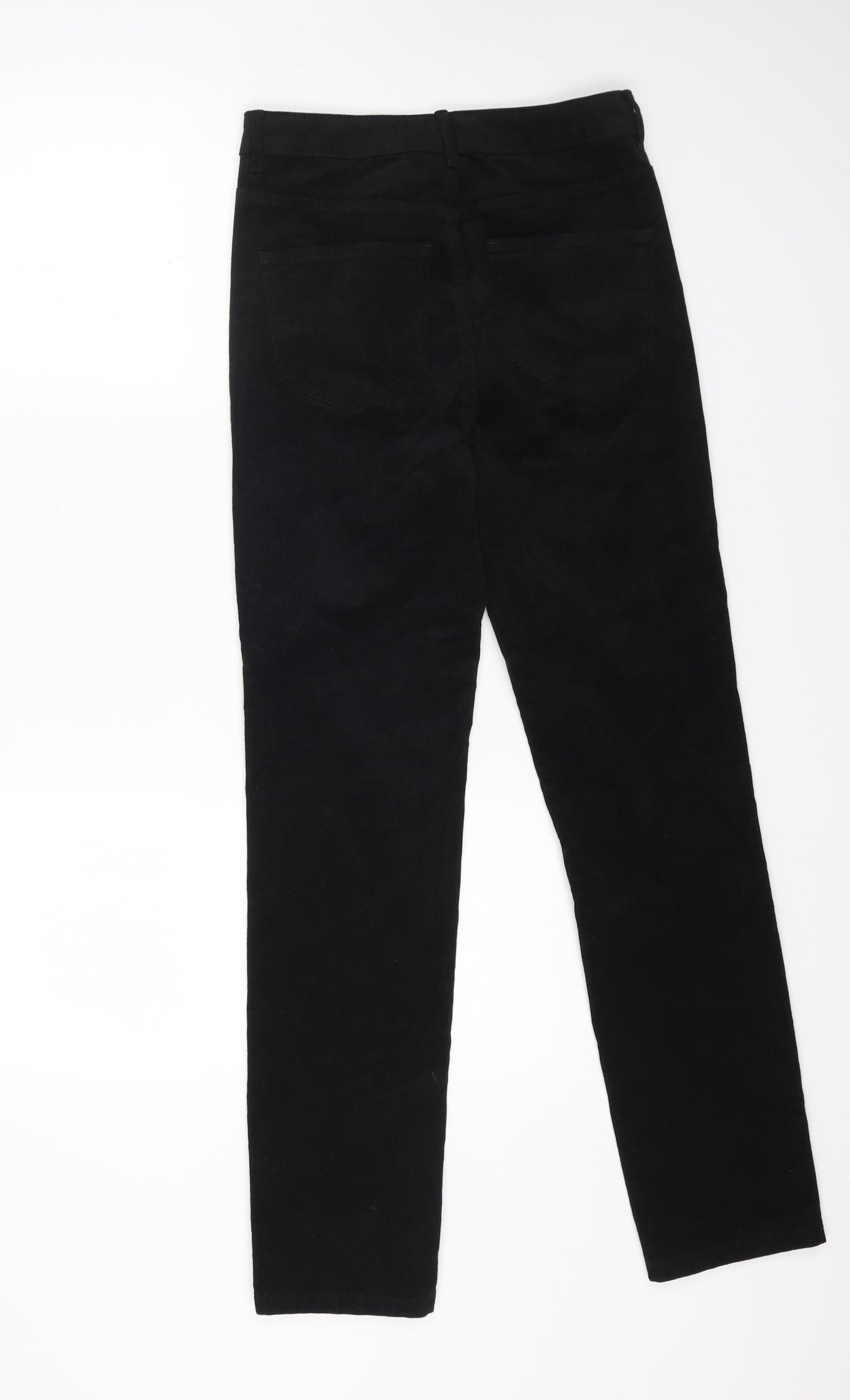 Marks and Spencer Womens Black Cotton Straight Jeans Size 8 L29 in Regular Button