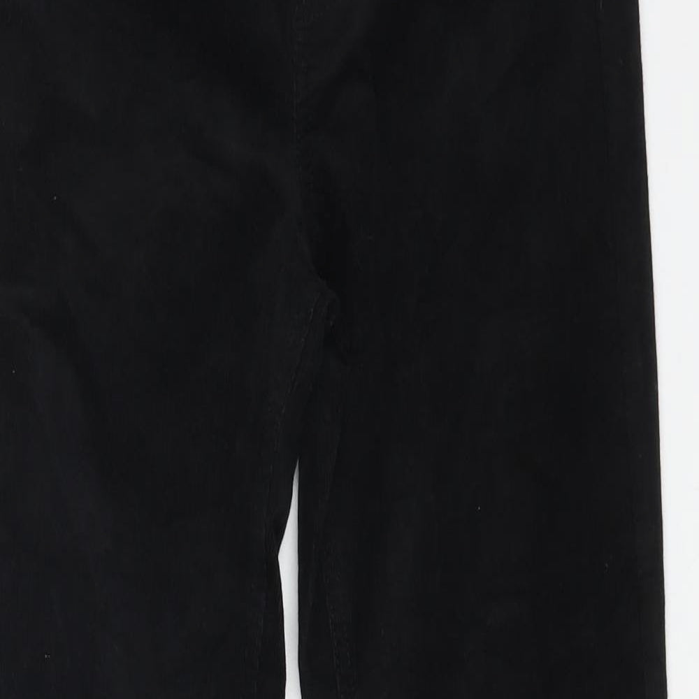 Marks and Spencer Womens Black Cotton Straight Jeans Size 8 L29 in Regular Button